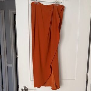 Babaton Asymmetrical Skirt in Vibrant Orange